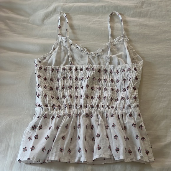 White tank top with blue and red stitch detailing - Picture 2 of 2